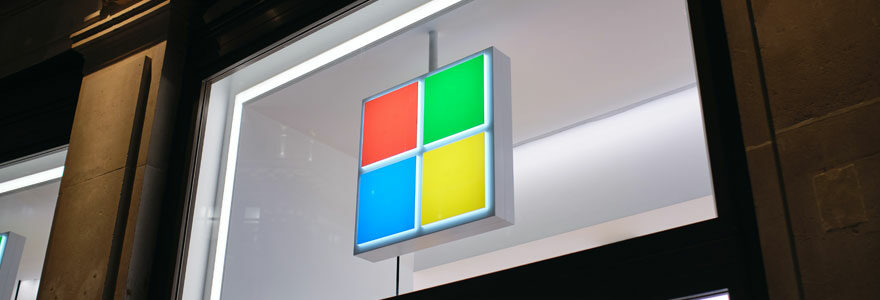 Logo Microsoft sur fenêtre